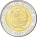 PERU, 2 Nuevos Soles, 2007, Lima, KM #313, MS(63), Bi-Metallic, 22.2, 5.56