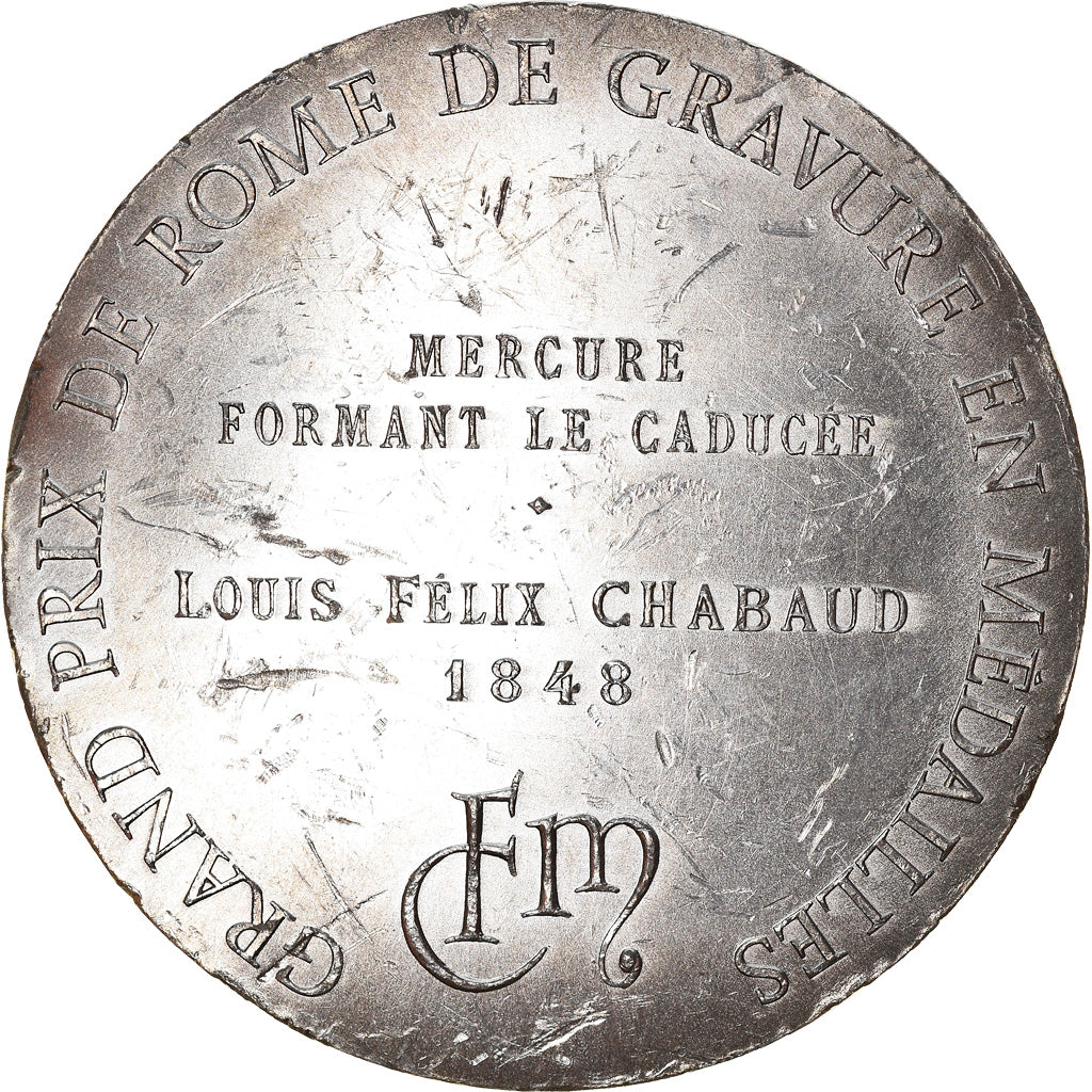 Francia, medalla, Gravure, Grand Prix de Rome, Mercure, Arts & Culture, 1974