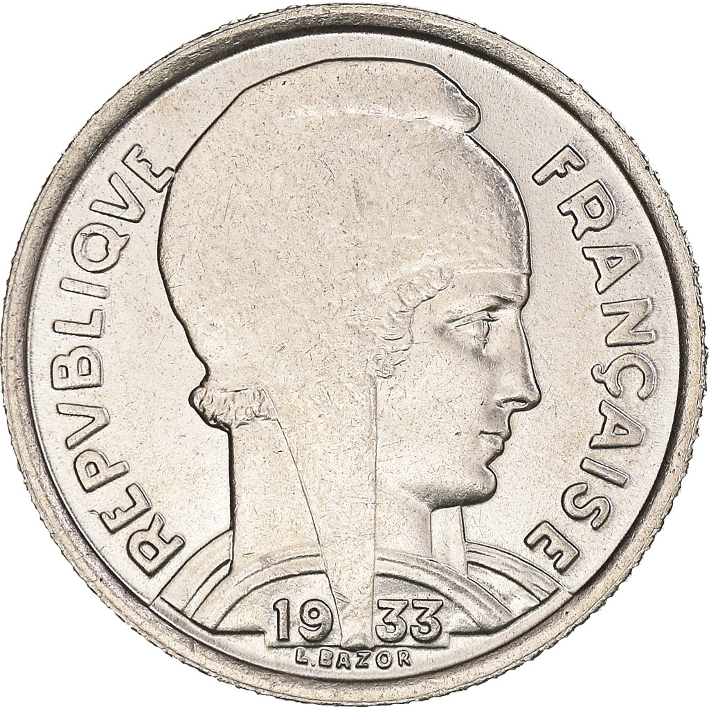 Coin, France, Bazor, 5 Francs, 1933, Paris, AU(55-58), Nickel, KM:887