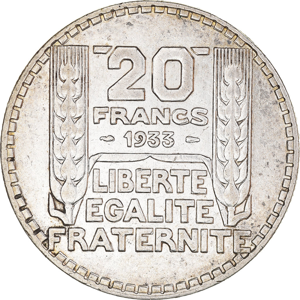 Coin, France, Turin, 20 Francs, 1933, Paris, Rameaux courts, AU(50-53), Silver