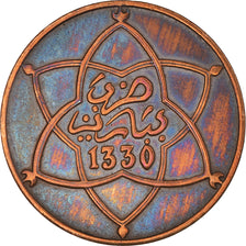 Moeda, Marrocos, Yusuf, 5 Mazunas, 1912/AH1330, bi-Bariz, Paris, AU(55-58)