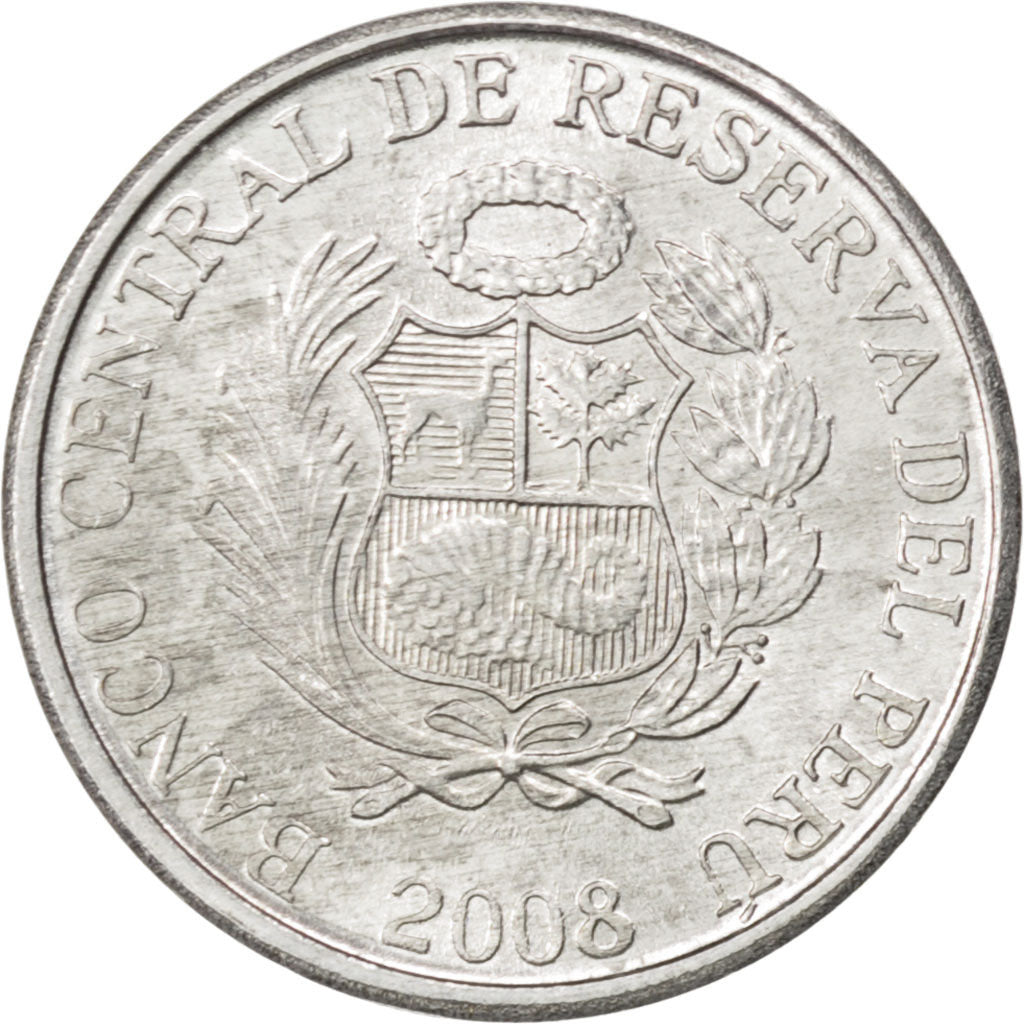 PERU, Centimo, 2008, Lima, KM #303.4a, MS(63), Aluminum, 16, 0.80
