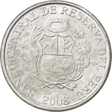 PERU, Centimo, 2008, Lima, KM #303.4a, MS(63), Aluminum, 16, 0.80