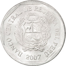PERU, 5 Centimos, 2007, Lima, KM #304.4a, MS(63), Aluminum, 18, 1.00