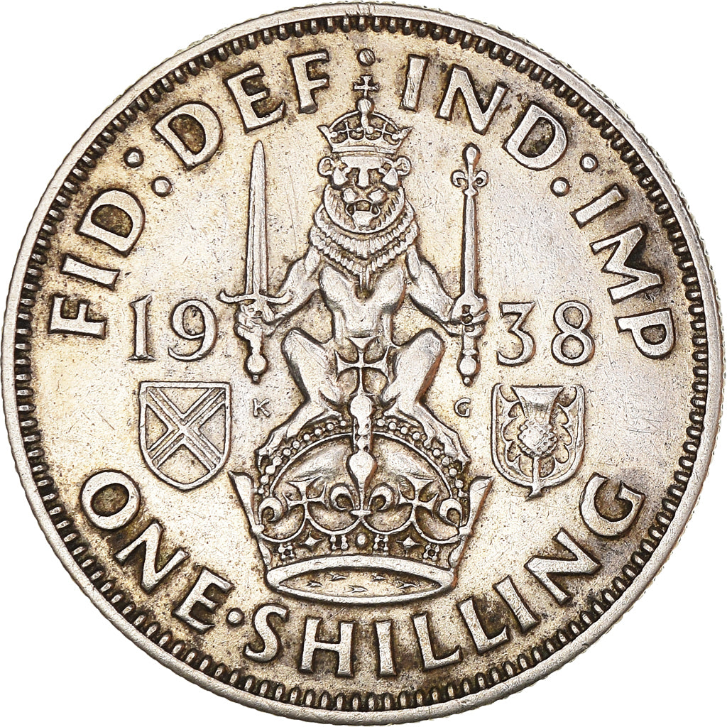 Coin, Great Britain, George VI, Shilling, 1938, EF(40-45), Silver, KM:854