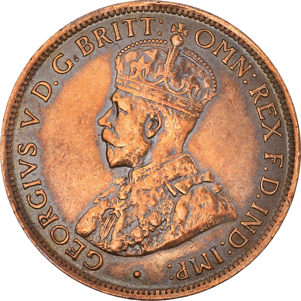 Coin, Australia, George V, 1/2 Penny, 1911, AU(50-53), Bronze, KM:22