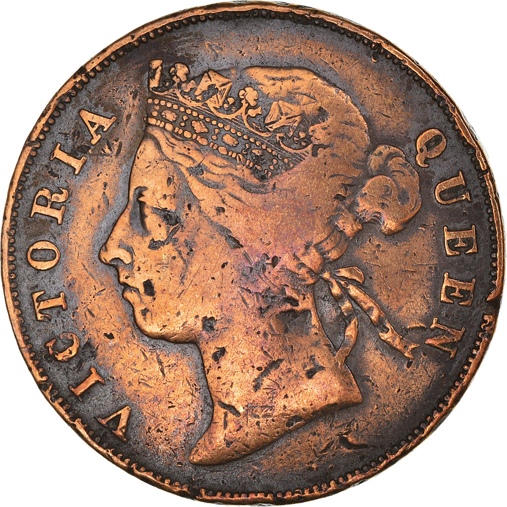 Coin, Mauritius, 5 Cents, 1888, VF(20-25), Bronze, KM:9