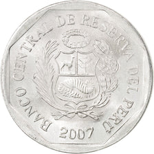 Coin, Peru, 5 Centimos, 2007, MS(63), Aluminum, KM:304.4a