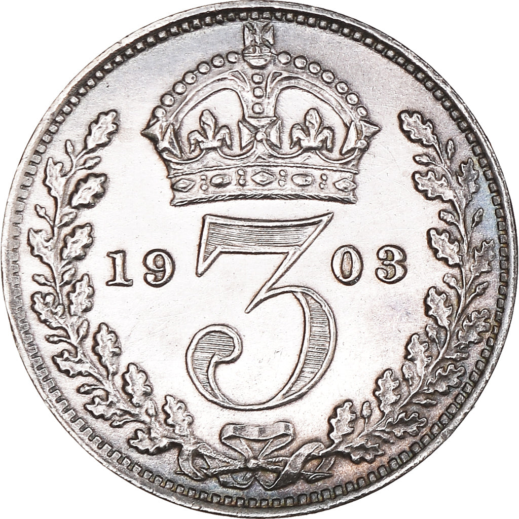 Coin, Great Britain, Edward VII, 3 Pence, 1903, MS(63), Silver, KM:797.1