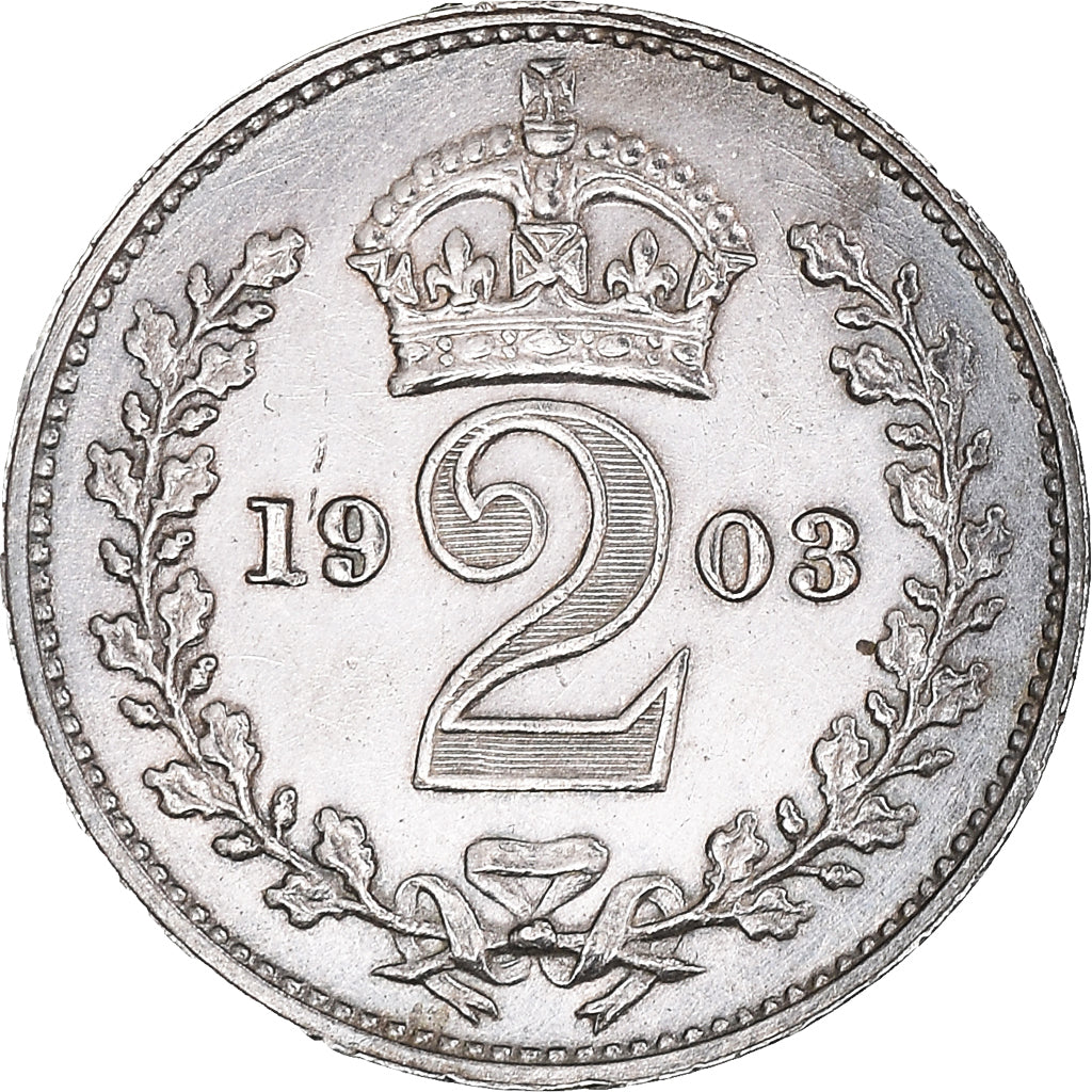 Coin, Great Britain, Edward VII, 2 Pence, 1903, MS(63), Silver, KM:796