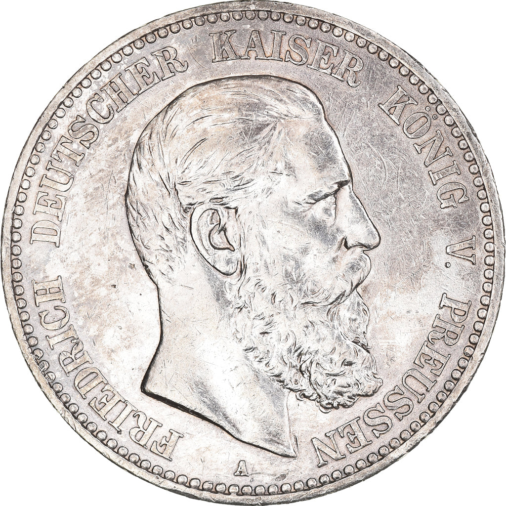 Coin, German States, PRUSSIA, Friedrich III, 5 Mark, Berlin, AU(50-53), Silver