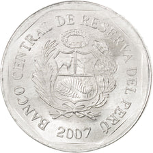 Moneta, Peru, 5 Centimos, 2007, MS(63), Aluminium, KM:304.4a