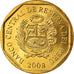 Monnaie, Pérou, 10 Centimos, 2008, SPL, Laiton, KM:305.4