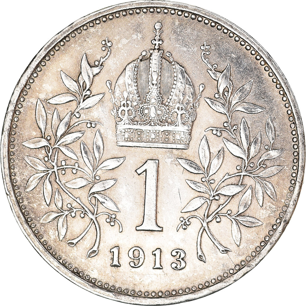Moeda, Áustria, Franz Joseph I, Corona, 1913, EF(40-45), Prata, KM:2820
