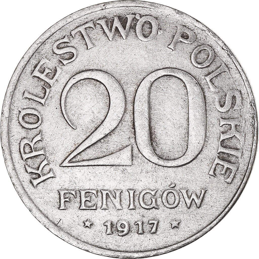 Coin, Poland, 20 Fenigow, 1917, Stuttgart, Germany, EF(40-45), Iron, KM:7