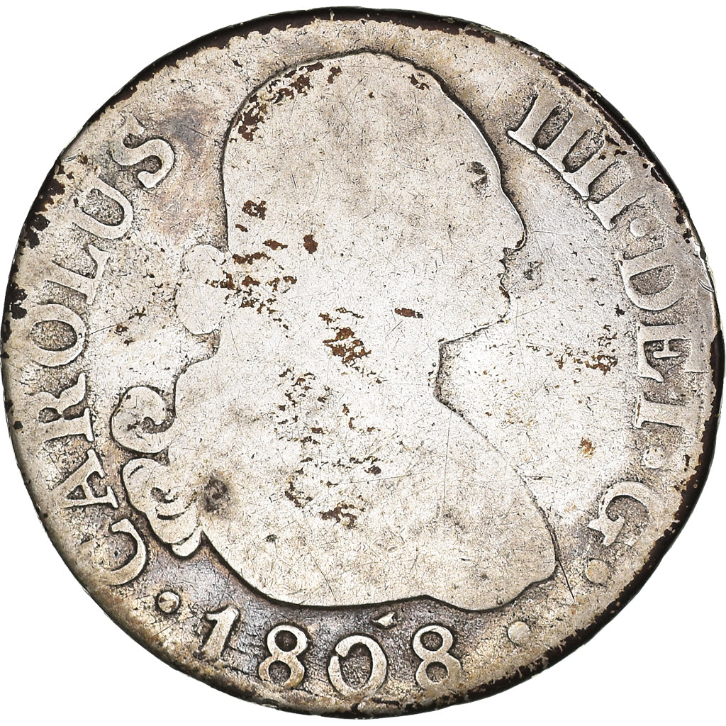 Monnaie, Espagne, Charles IV, 2 Reales, 1808, Madrid, B+, Argent, KM:430.1
