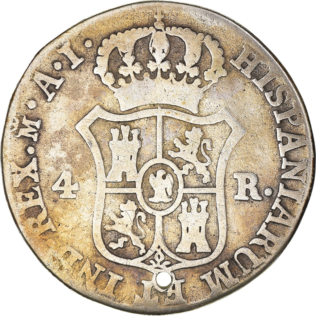 Coin, Spain, Joseph Napolean, 4 Réales, 1810, Madrid, VF(20-25), Silver