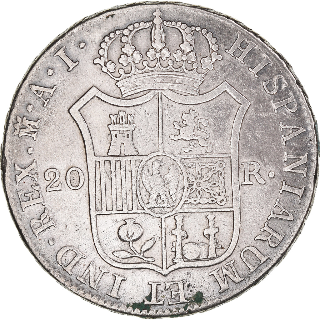 Coin, Spain, Joseph Napolean, 20 Réales, 1810, Madrid, VF(30-35), Silver