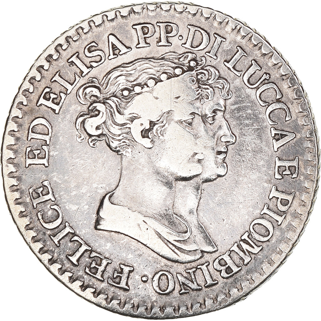Moneda, Estados italianos, LUCCA, Franco, 1807, Florence, MBC, Plata, KM:23