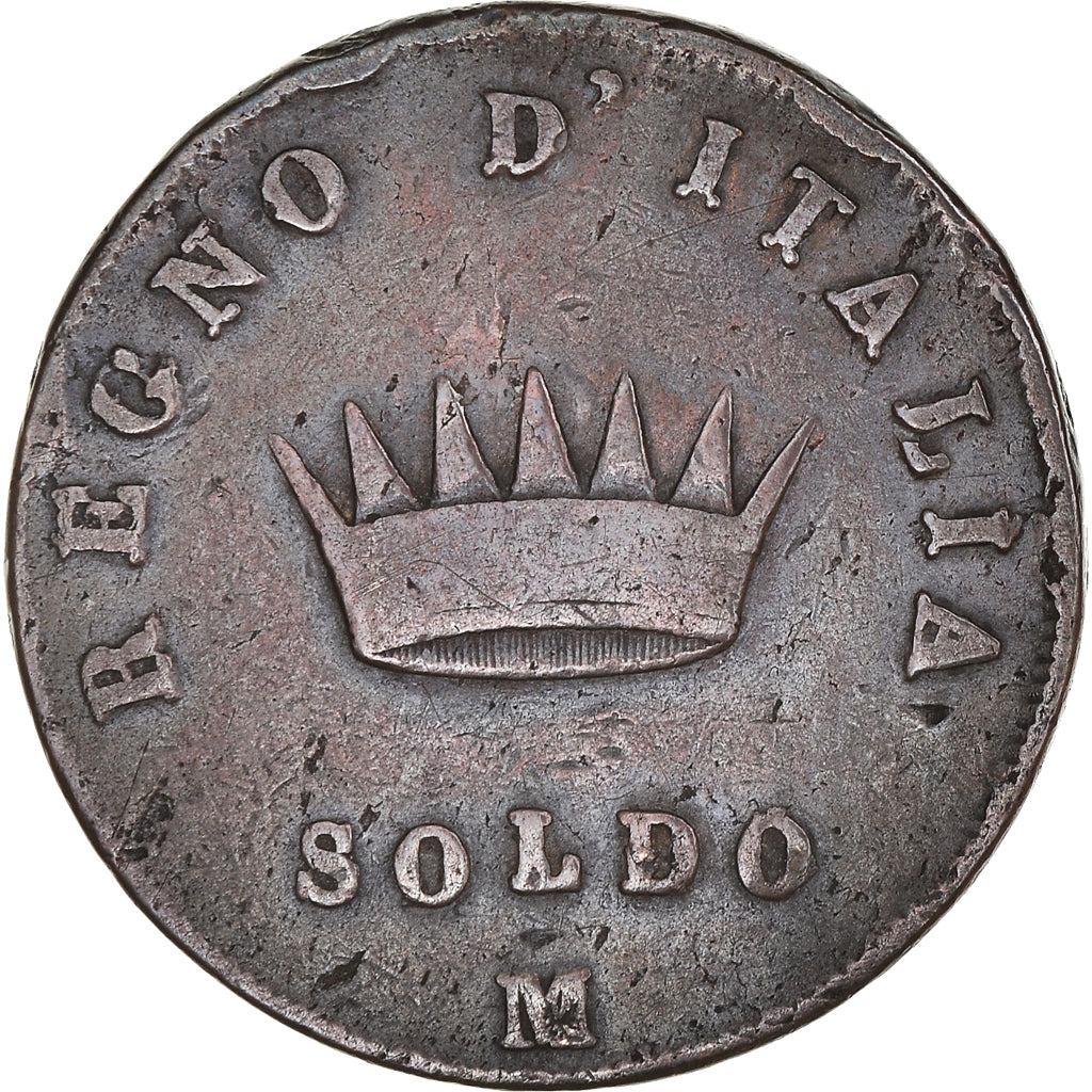 Coin, ITALIAN STATES, KINGDOM OF NAPOLEON, Napoleon I, Soldo, 1808, Milan