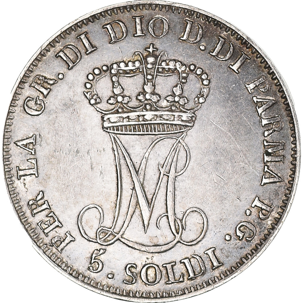 Moeda, ESTADOS ITALIANOS, PARMA, Maria Luigia, 5 Soldi, 1815, Parma, AU(55-58)