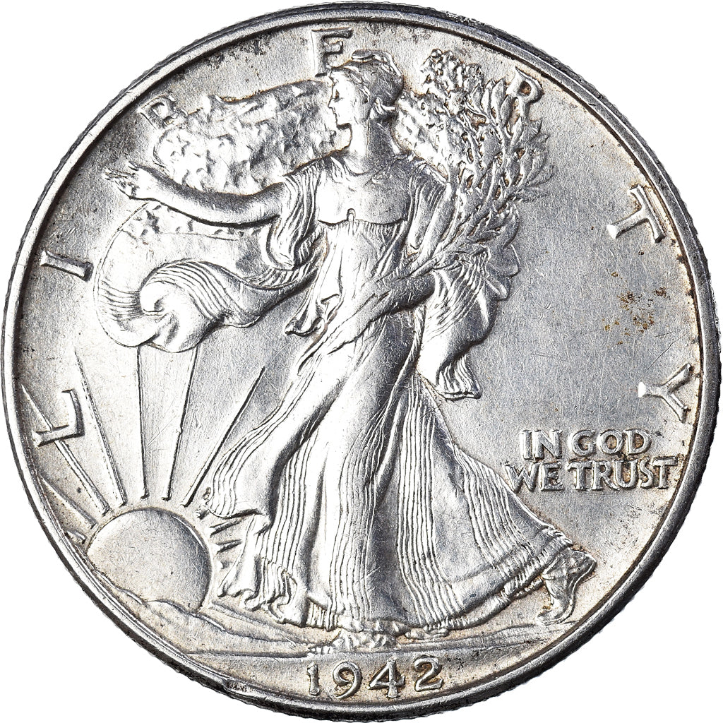 Coin, United States, Liberty Walking, Half Dollar, 1942, Philadelphia