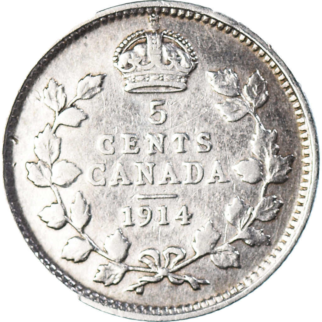 Coin, Canada, George V, 5 Cents, 1914, Royal Canadian Mint, Ottawa, EF(40-45)