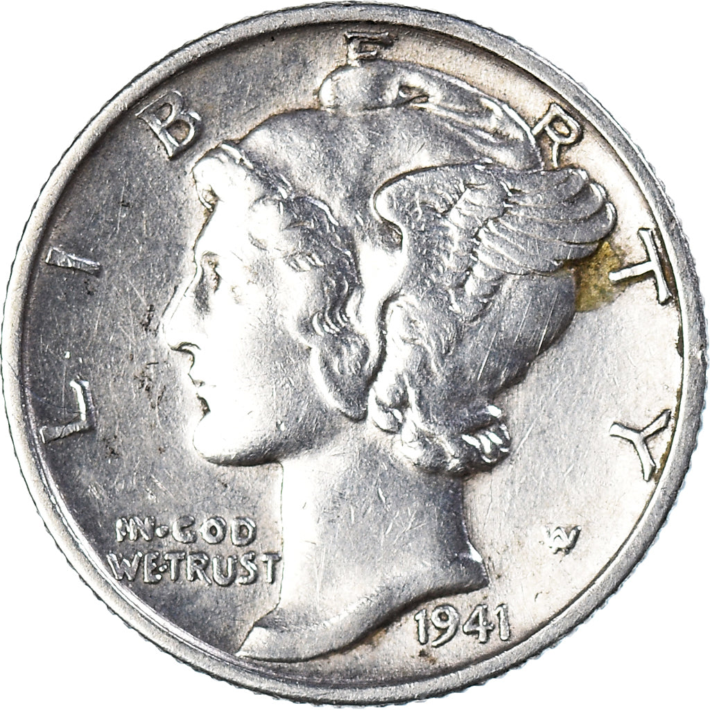 Coin, United States, Mercury, Dime, 1941, Denver, EF(40-45), Silver, KM:140