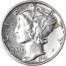 Coin, United States, Mercury, Dime, 1941, Denver, EF(40-45), Silver, KM:140