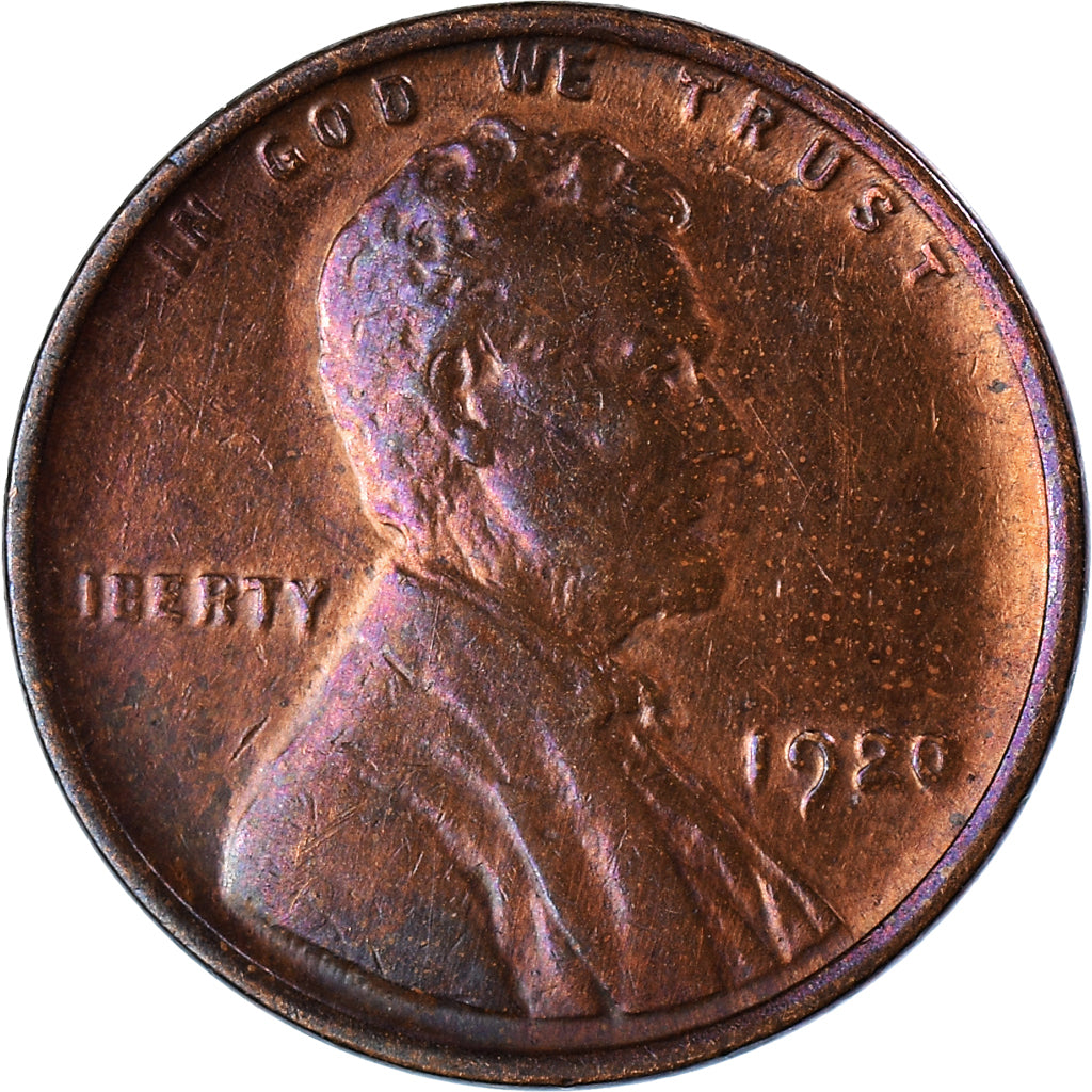 Coin, United States, Lincoln Cent, 1920, Philadelphia, EF(40-45), Bronze
