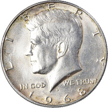 Coin, United States, Kennedy, Half Dollar, 1968, Denver, AU(50-53), Silver
