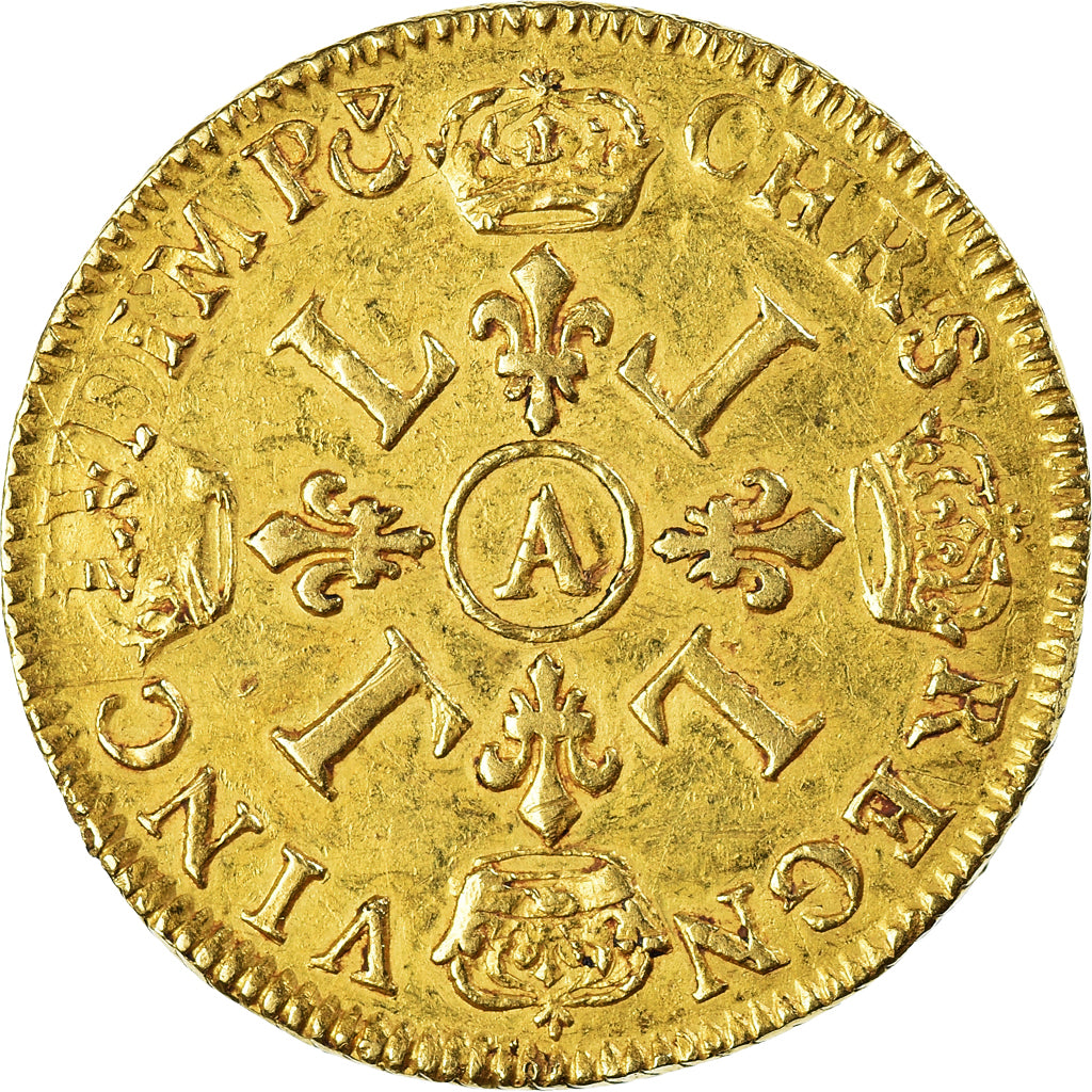 Munten, Frankrijk, Louis XIV of France, Double Louis d'or aux 4 L, 1693, Paris