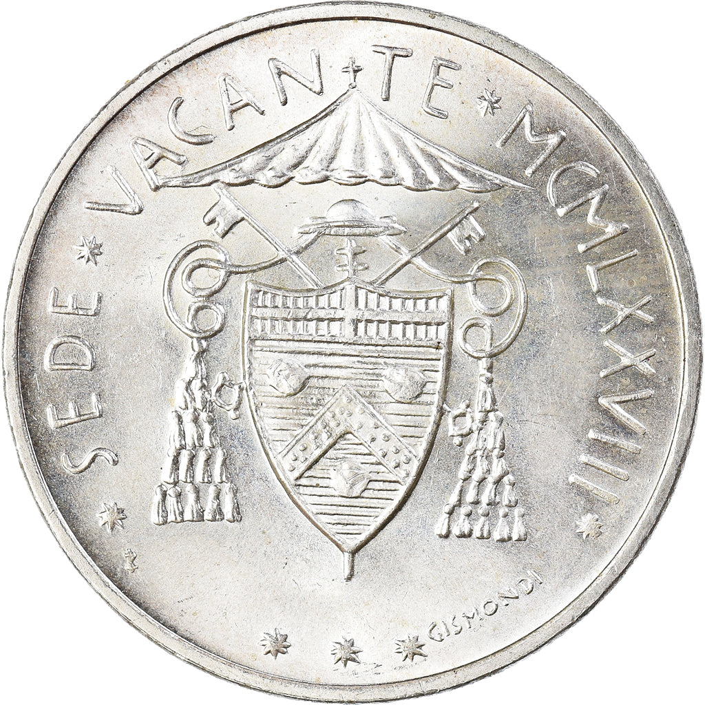 Moeda, CIDADE DO VATICANO, Sede Vacante, 500 Lire, 1978, MS(60-62), Prata