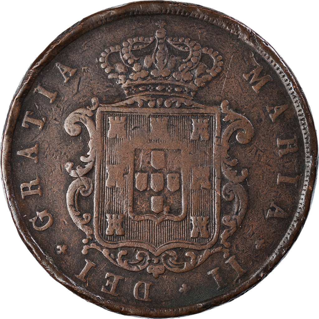 Coin, Portugal, Maria II, 20 Reis, 1851, VF(30-35), Copper, KM:482