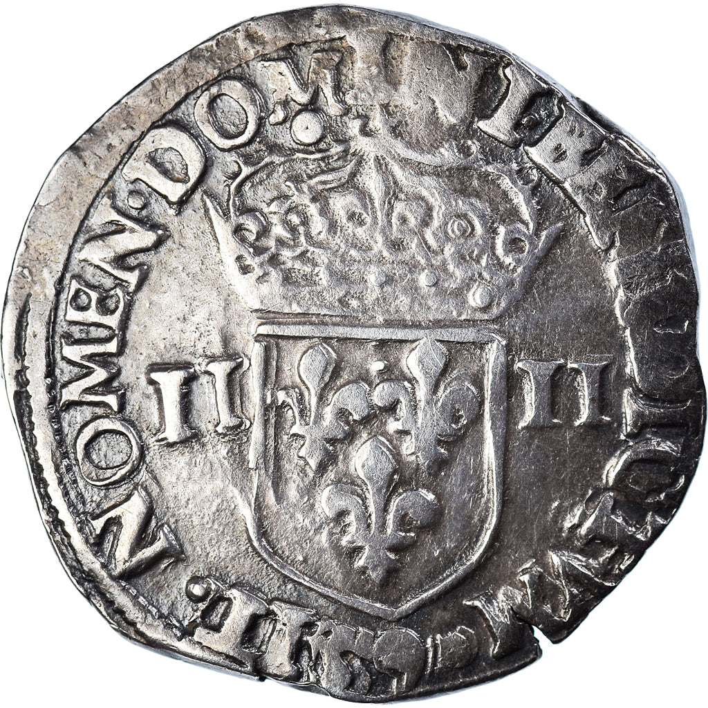 Monnaie, France, Henri III, 1/4 Ecu, 1581, Rennes, TTB, Argent, Sombart:4662