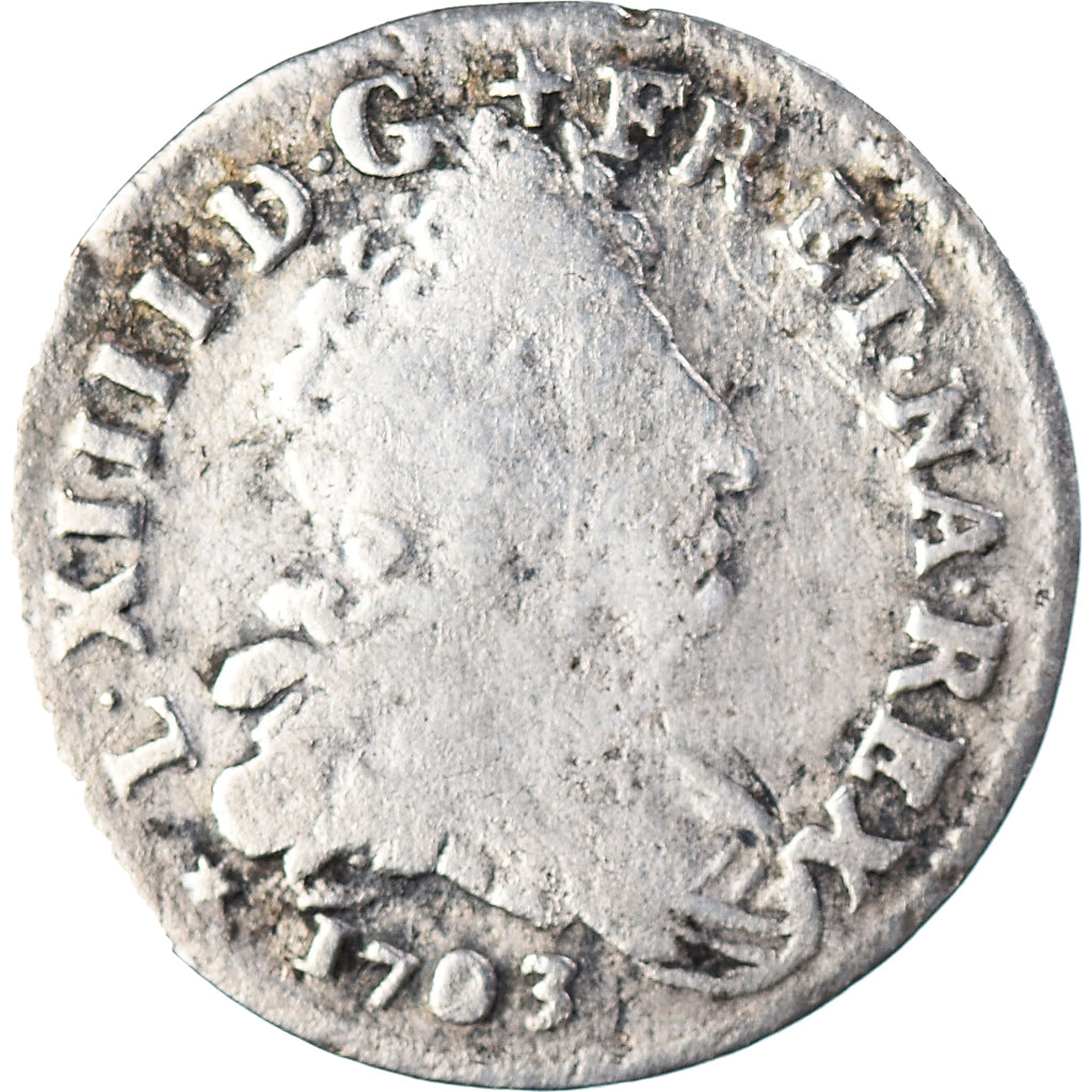 Münze, Frankreich, Louis XIV, 5 Sols aux insignes, 1703, Strasbourg, SGE+