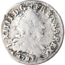 Münze, Frankreich, Louis XIV, 5 Sols aux insignes, 1703, Strasbourg, SGE+