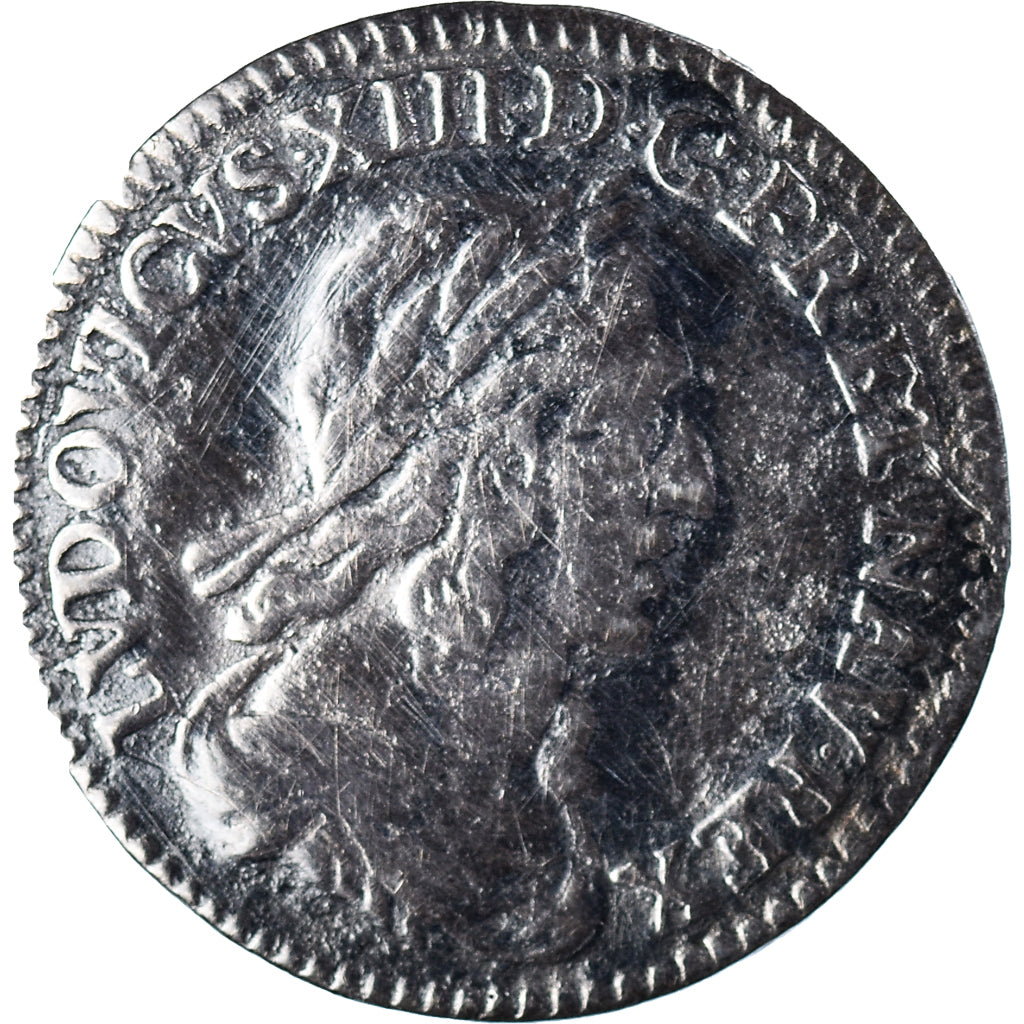 Moneta, Francia, Louis XIII, 1/12 ECU, 10 Sols, 1643, Paris, 2ème poinçon de