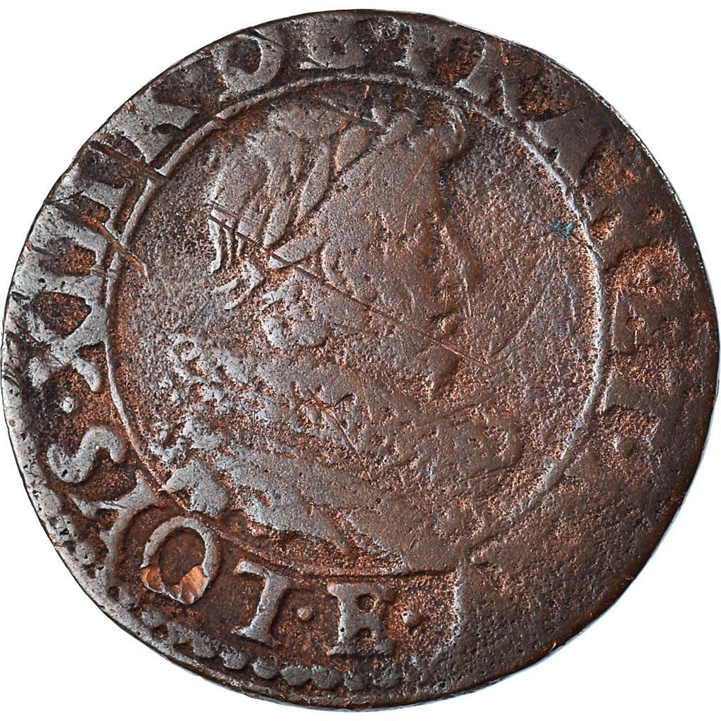 Coin, France, Louis XIII, Double Tournois, 1631, Tours, VF(30-35), Copper