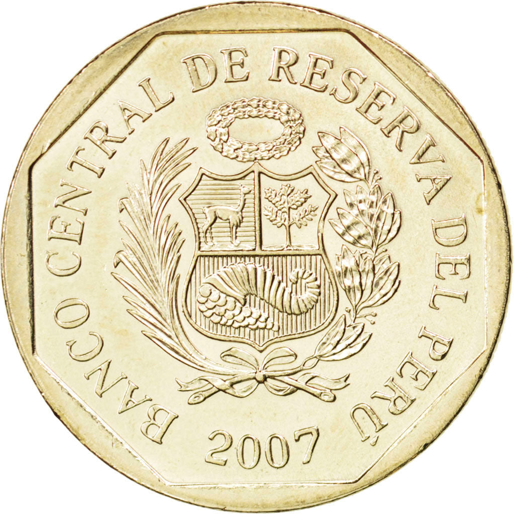 Moneda, Perú, Nuevo Sol, 2007, SC, Cobre - níquel - cinc, KM:308.4