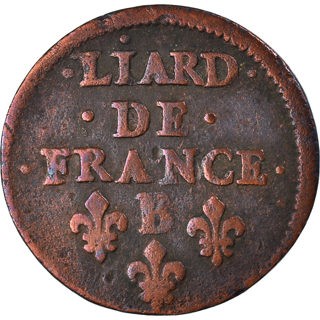 Coin, France, Louis XIV, Liard de France, 1656, Acquigny, VF(20-25), Copper