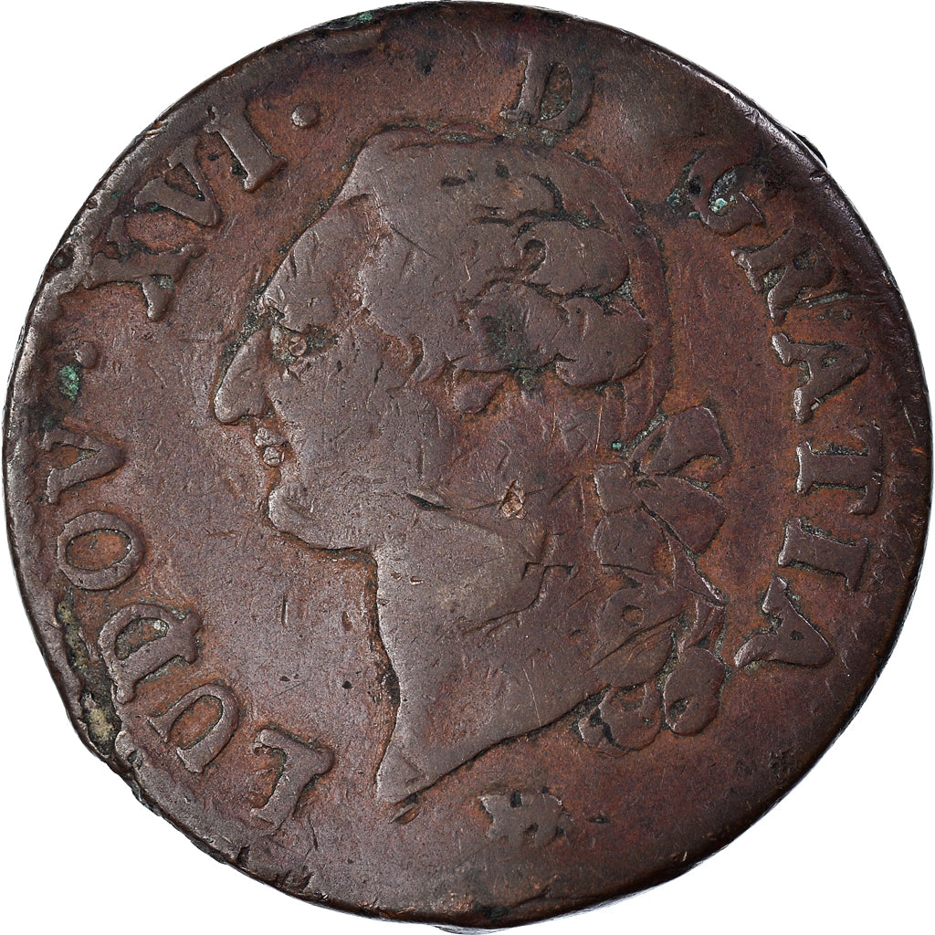 Coin, France, Louis XVI, Sol, 1791, Paris, VF(30-35), Silver, KM:578.1