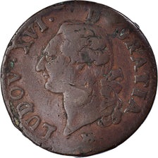 Coin, France, Louis XVI, Sol, 1791, Paris, VF(30-35), Silver, KM:578.1
