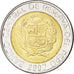 PERU, 2 Nuevos Soles, 2007, Lima, KM #313, MS(63), Bi-Metallic, 22.2, 5.53