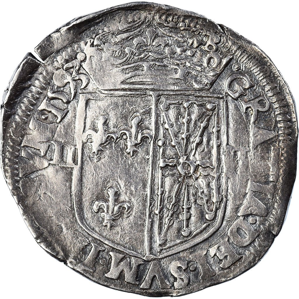 Moneta, Francja, Henri IV, ¼ Ecu de Navarre, 1593, Saint-Palais, EF(40-45)