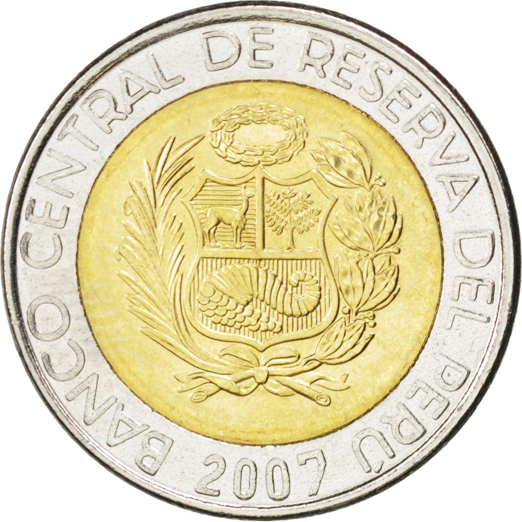 Moneda, Perú, 2 Nuevos Soles, 2007, SC, Bimetálico, KM:313