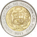 PERU, 5 Nuevos Soles, 2011, Lima, KM #344, MS(63), Bi-Metallic, 24.38, 6.70