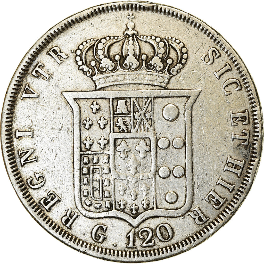 Coin, ITALIAN STATES, NAPLES, Ferdinando II, 120 Grana, 1841, VF(20-25), Silver