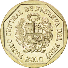 PERU, Nuevo Sol, 2010, Lima, KM #341, MS(63), Copper-Nickel-Zinc, 25.5, 7.32