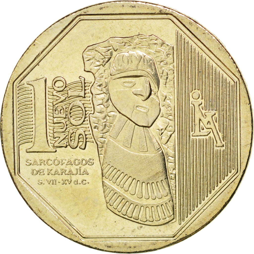 PERU, Nuevo Sol, 2010, Lima, KM #341, MS(63), Copper-Nickel-Zinc, 25.5, 7.32